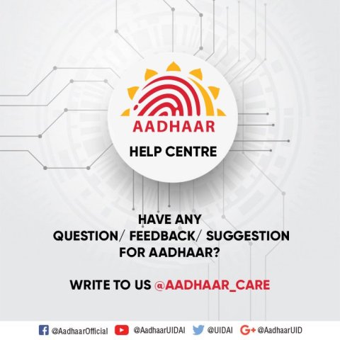 Aadhar Related Help Twitter Account