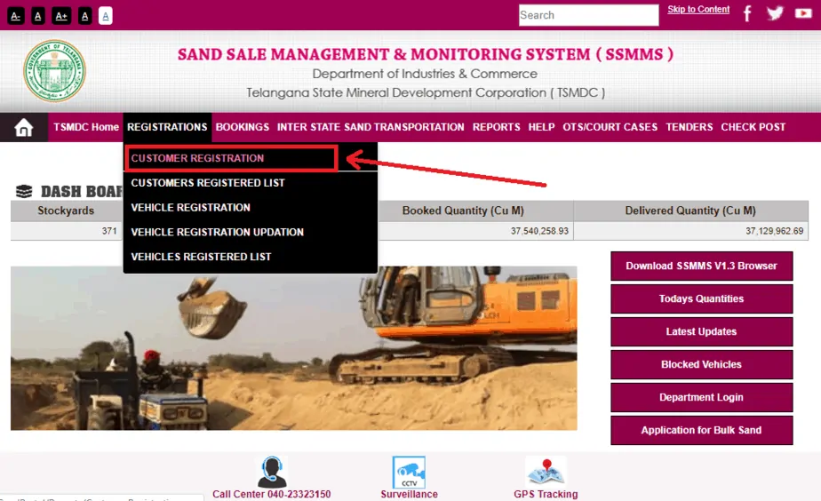 Online Sand Booking Telangana
