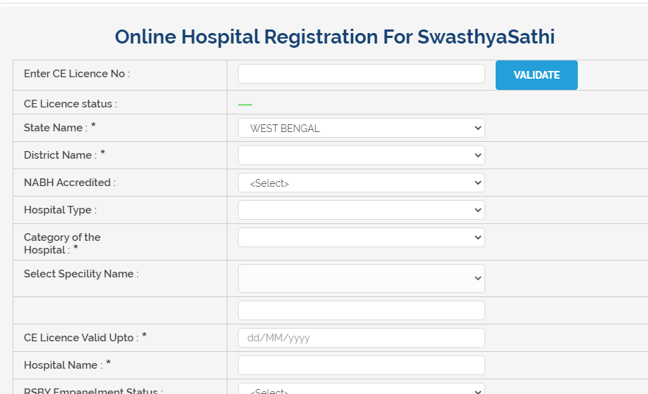 Online Hospital Registration For SwasthyaSathi