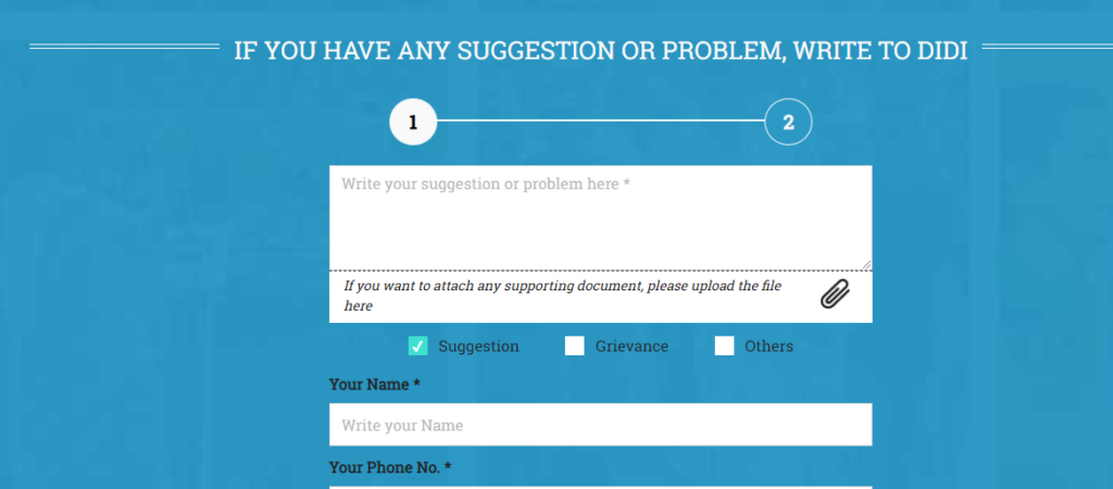 Write Your Problem on DIdi Ke Bolo Portal   