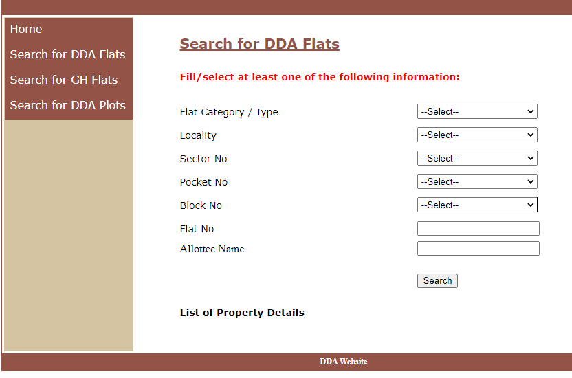 Search for DDA Flats