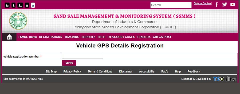 Vehicle GPS Details Registration on SSMMS Portal  