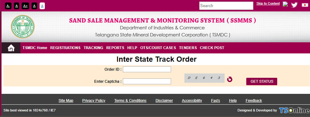 Inter State Track Order 