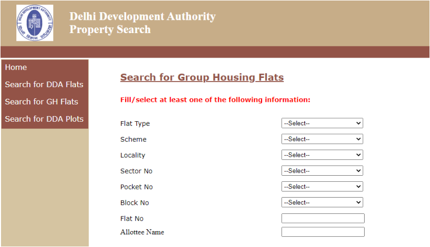 DDA Group Housing Plots