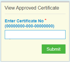 View Approved Certificate