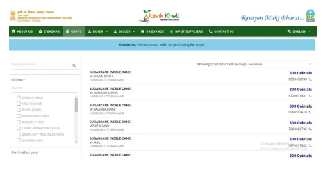 Jaivik Kheti Portal पर फसलों से जुड़ी जानकारी देखें?